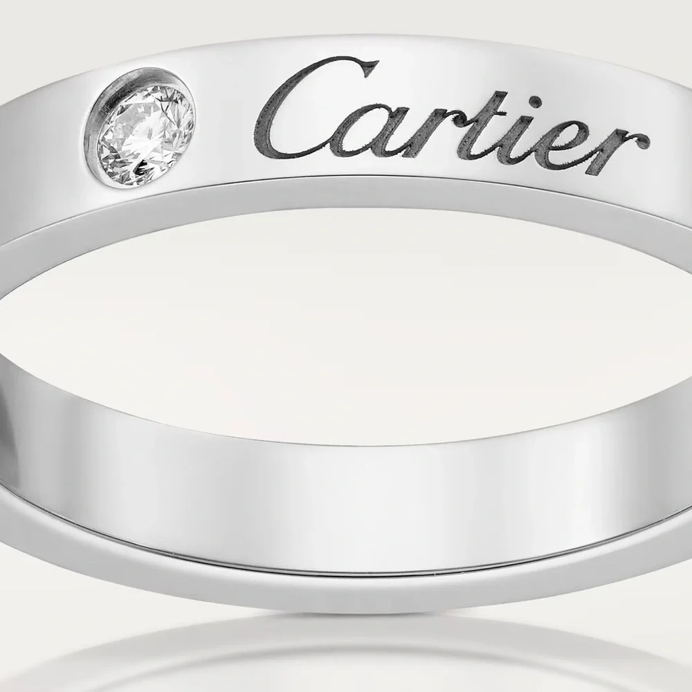 C DE CARTIER PLATINUM RING WITH DIAMOND
